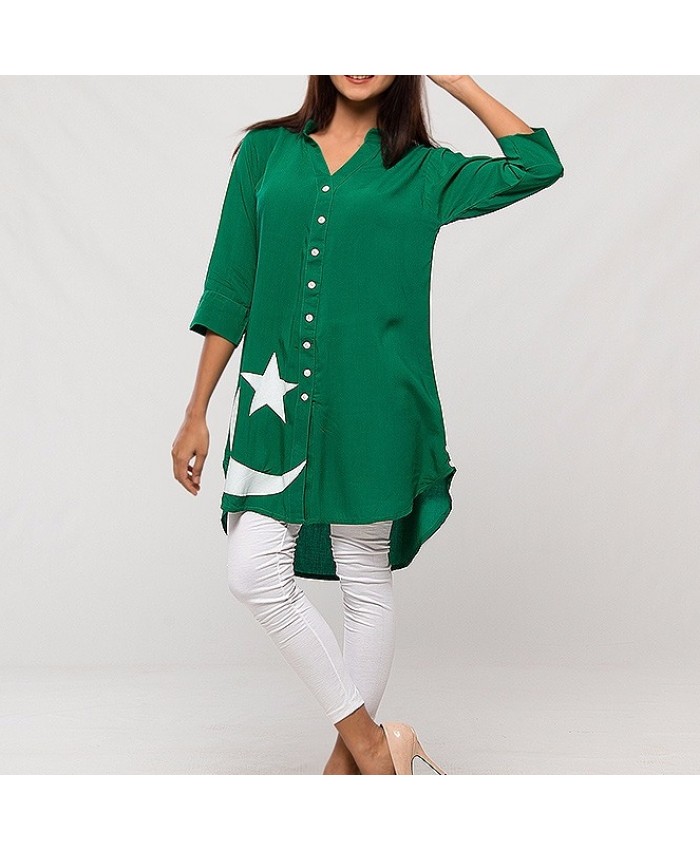 Paki Flag Lady-Shirts (Front Open Buttons)